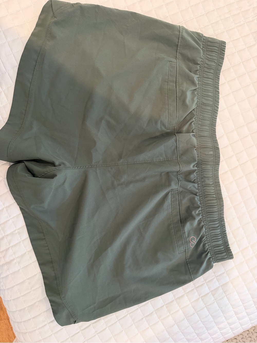 CALIA by Carrie Underwood Olive Green Athletic Drawstring Shorts - Picture 4 of 4